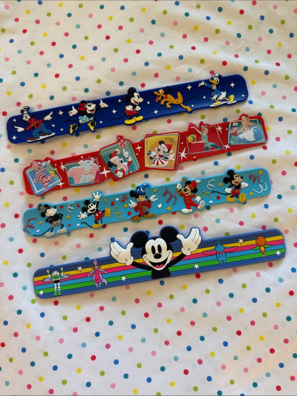 Disney Mickey Mouse Slap Bracelets - Blue, Red, Light Blue, Multicolor